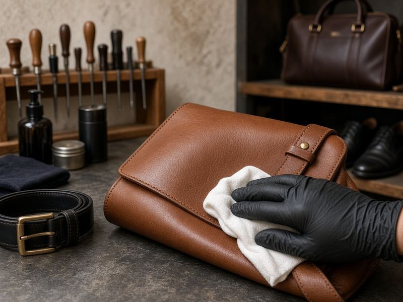 Leather conditioning at Studio Sunnycrest